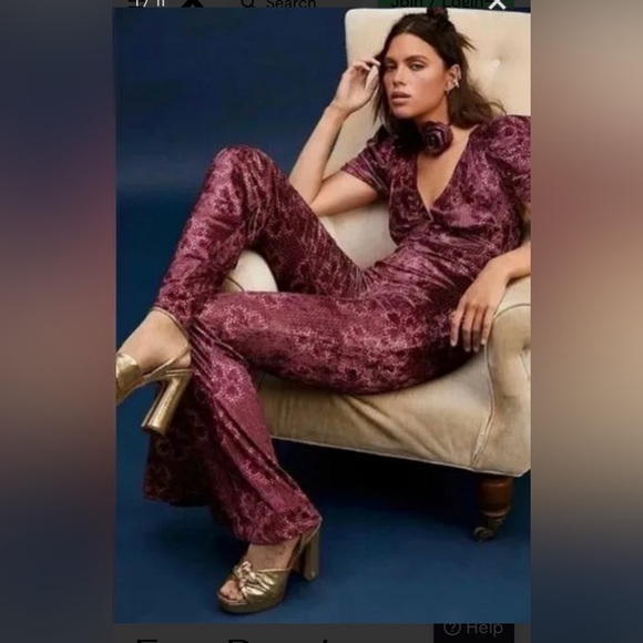 Free People Pants - Free People Rosaline Velvet Jumpsuit, NWOT
